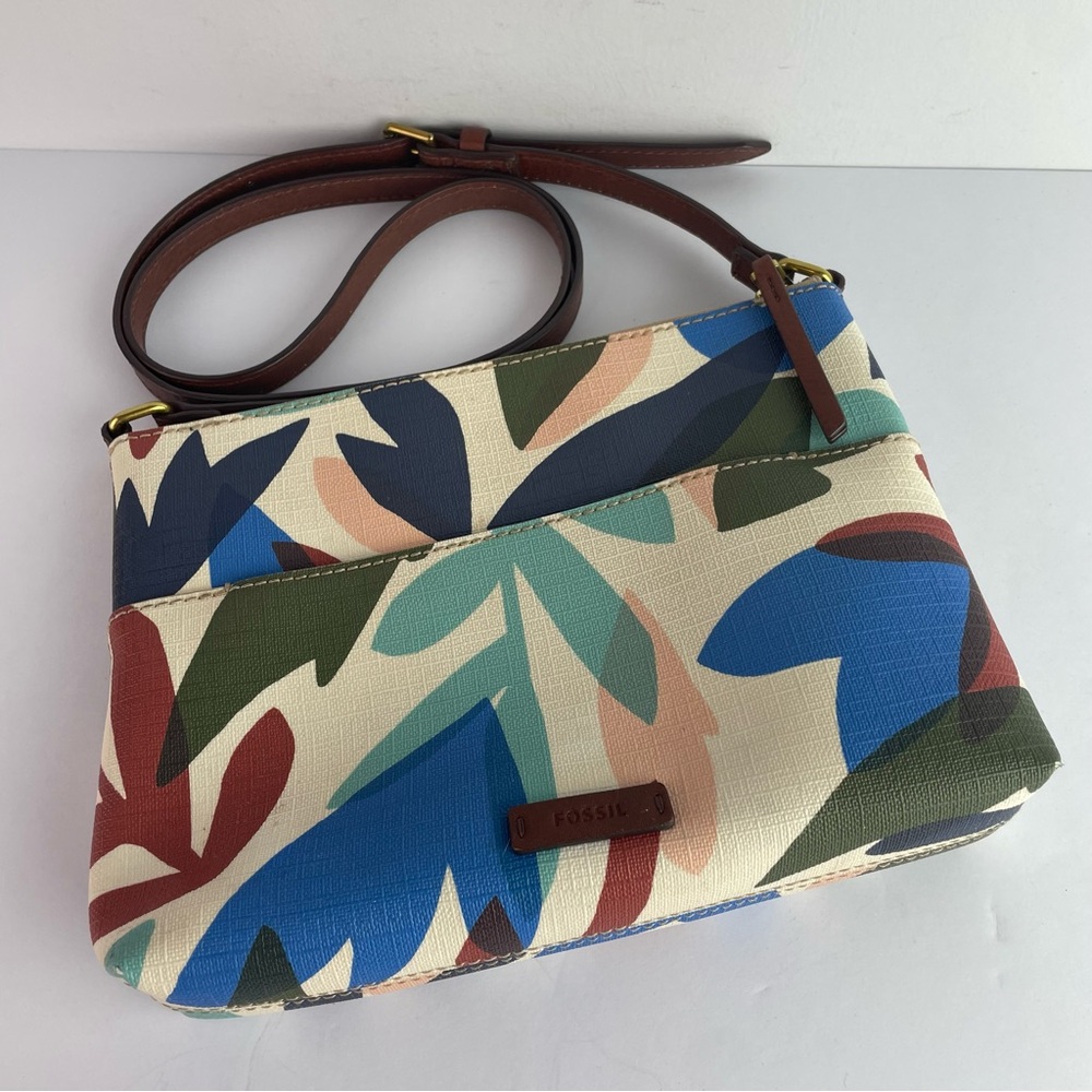 Fossil Fiona Coated Canvas Crossbody Purse